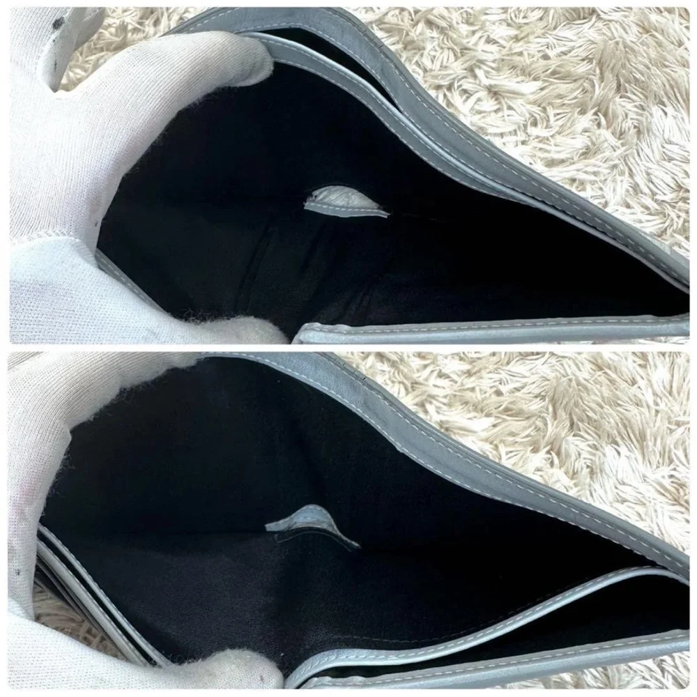 Dior Metallic Gray Patterned Wallet
